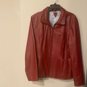 Red leather jacket